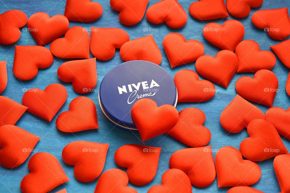 love ❤️ Nivea cream with red hearts