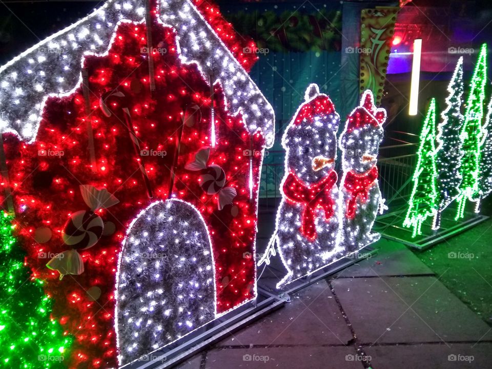 новогодние украшения в городе