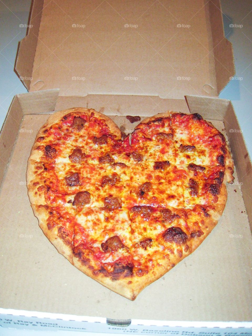 Heart shaped pizza