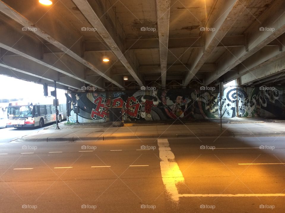 Under bridge 