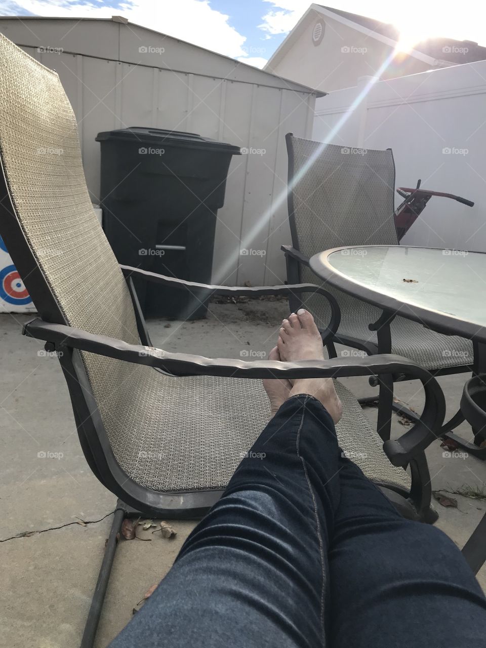 Relaxing outside 