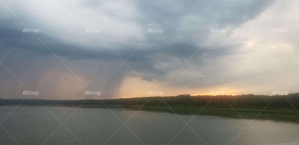storm over river