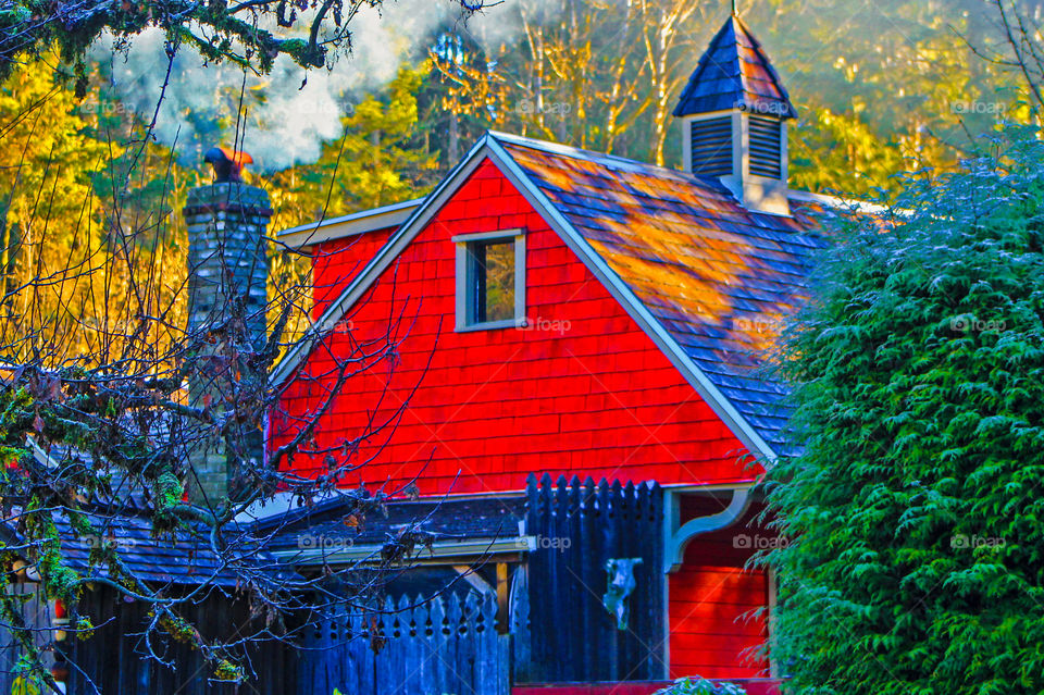 Clash of colours. I like to experiment with light, colours, filters, textures and effects. This is a picture of a red house where I’ve supersaturated the colours to emphasize the natural light and make the texture and colours pop!