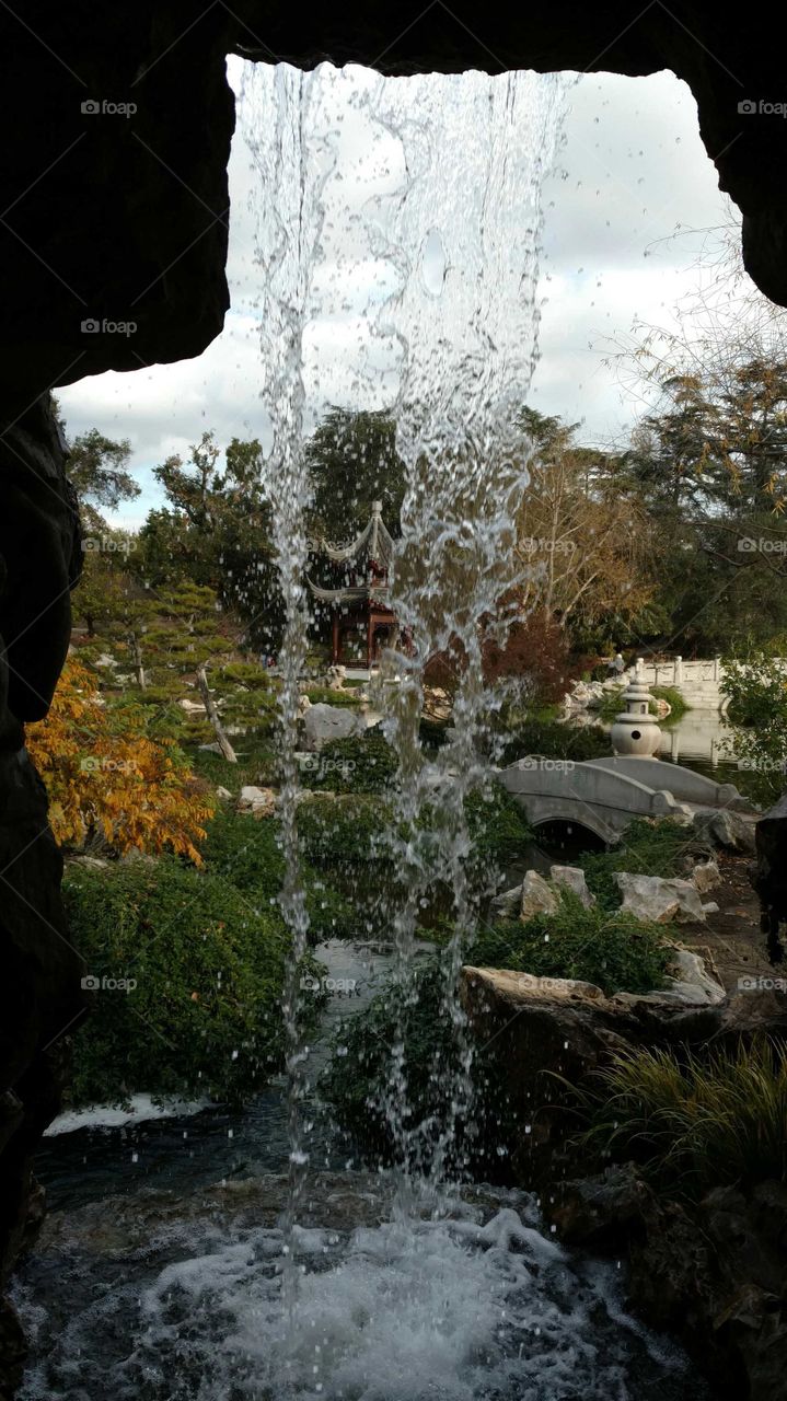 Japanese garden, falling water