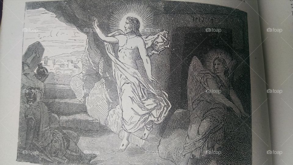 Easter Sunday Jesus Christ's Resurrection 1899 print.  No bunnies here!!