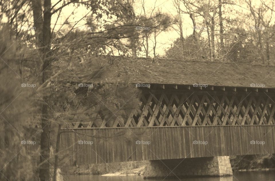 Covered bridge / black and white