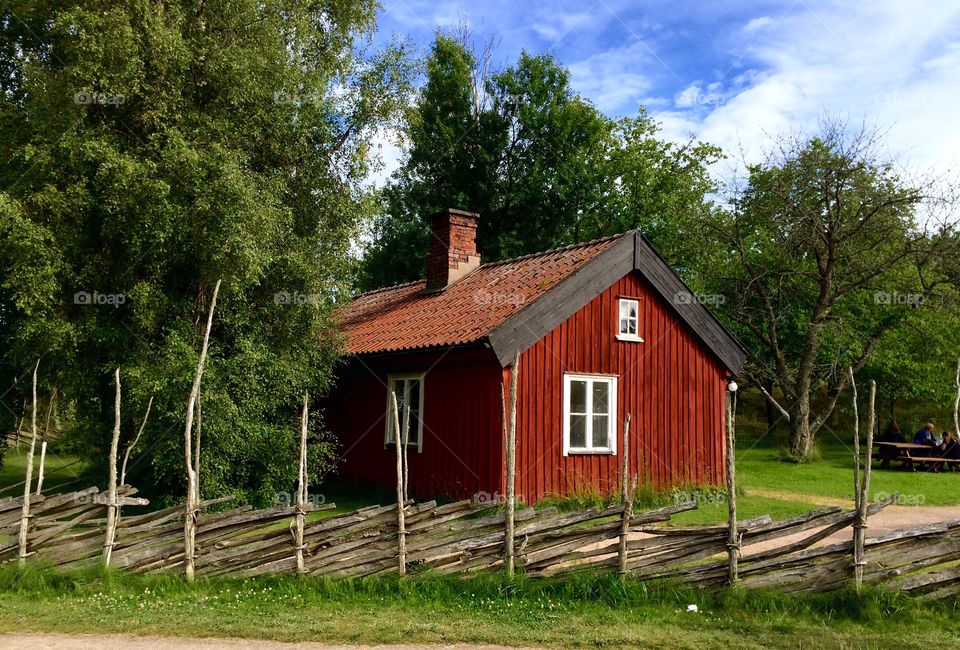 Cottage. Little red summer cottage in Läckö, Sweden
