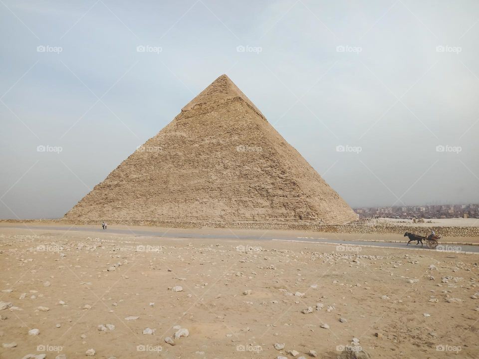 A view of the the Great Pyramid at Giza, Egypt