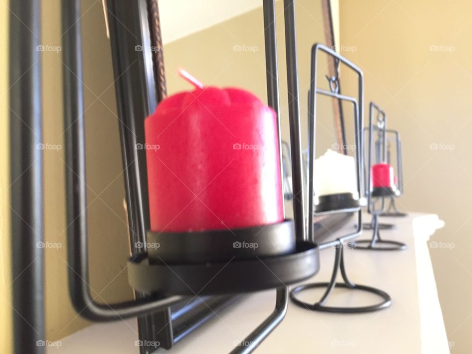 Candle in a row