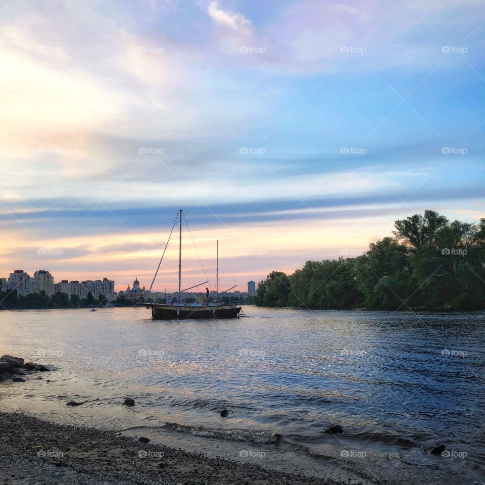 river view sunset