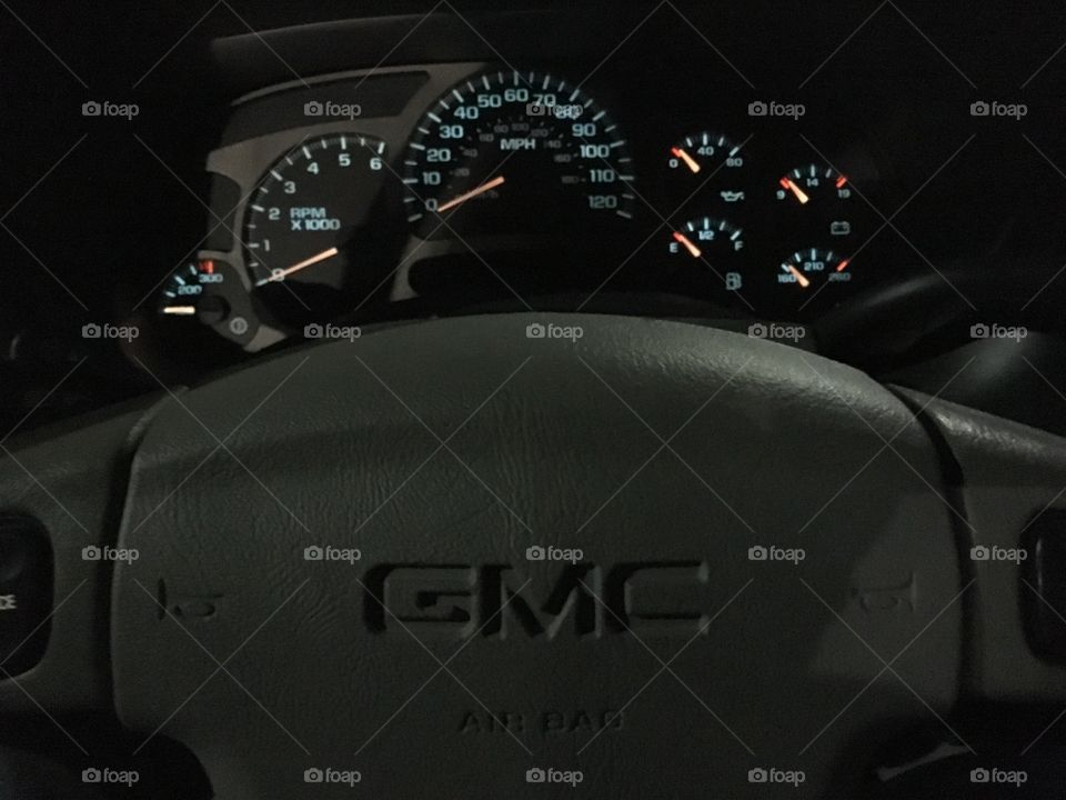 Steering wheel and gauges 