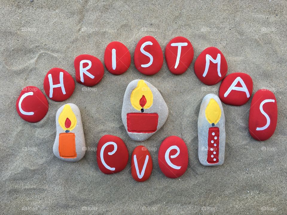 Christmas Eve, conceptual stones composition