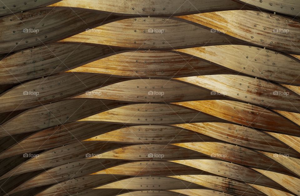 Waves of patterned wood grains 