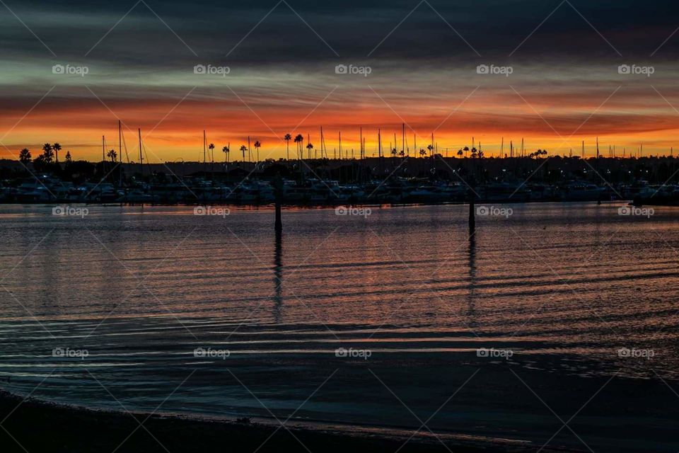 San Diego sunset Coast Guard base