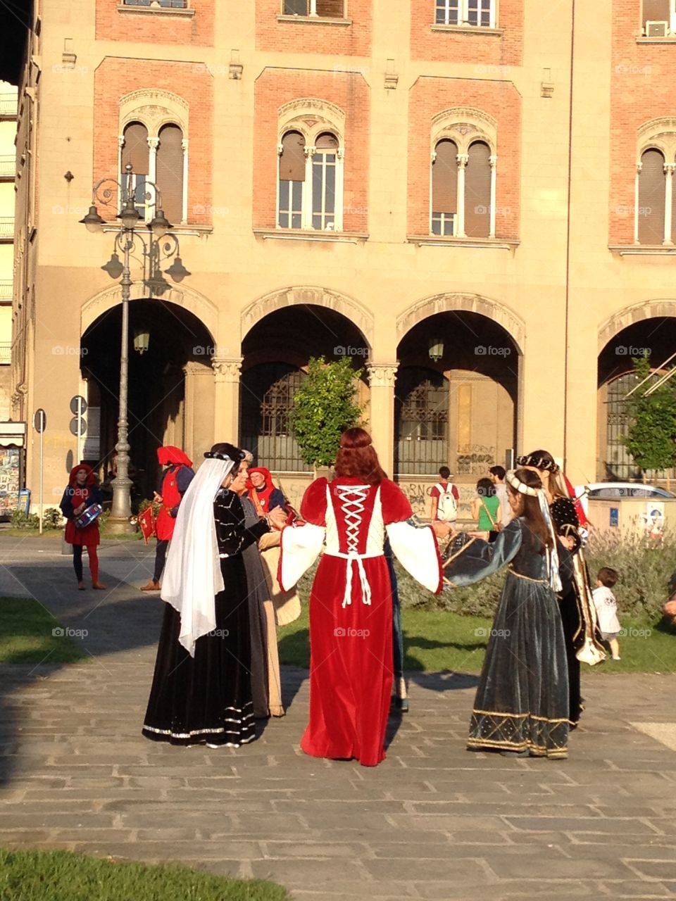 Medieval dance group performance 