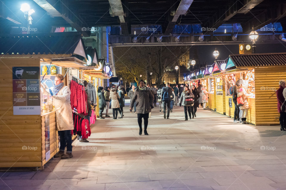 Christmas Market at the London Eye in London.