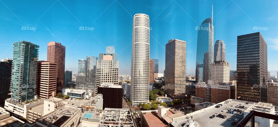 Balcony view of Downtown Los Angeles 