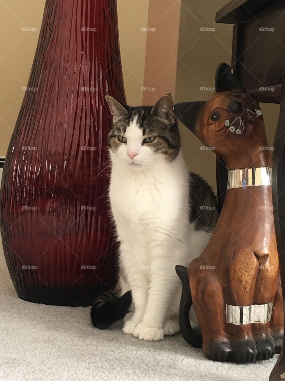 Sitting with her friend