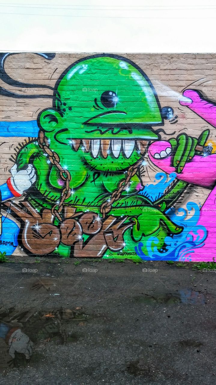 green color story, graffiti art