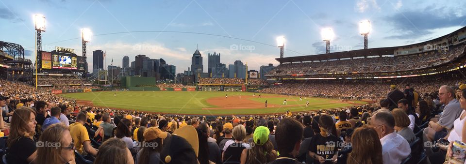 Panoramic view of PNC Park Pittsburgh Pennsylvania Pirates vs. Rockies