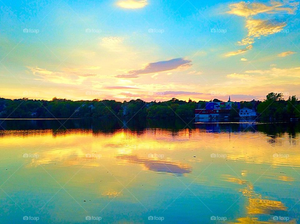 Sunset over Spy Pond