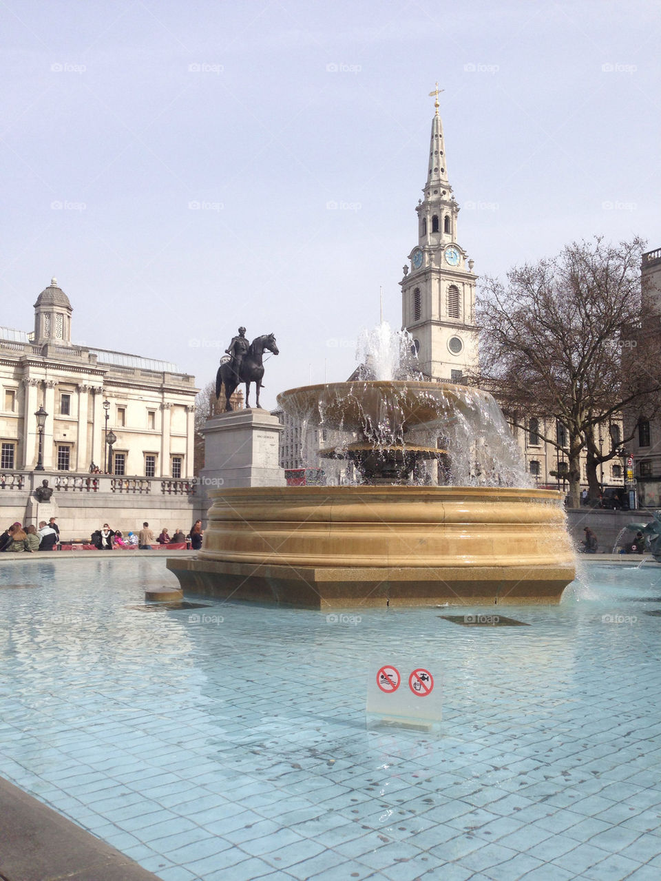 The fountains at the foot of nelson's column, looking towards the
