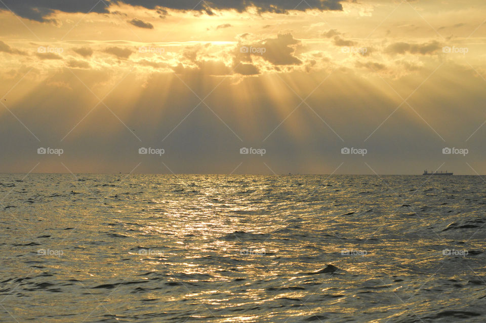 sunset and sea