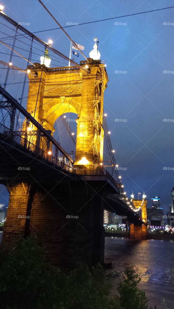Roebling Bridge at Night