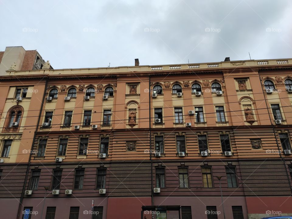 Nice facade with decorations Belgrade Serbia