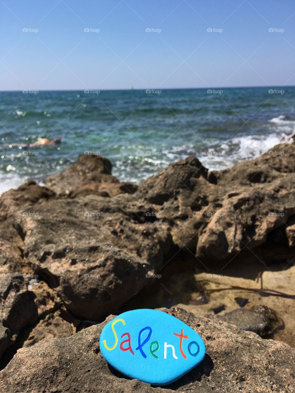 Salento, souvenir on a colored stone