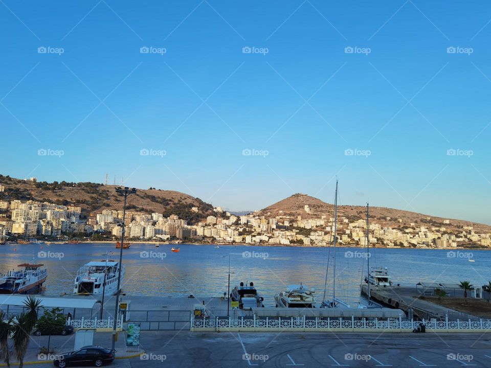 Saranda Harbour. Summer day in Saranda