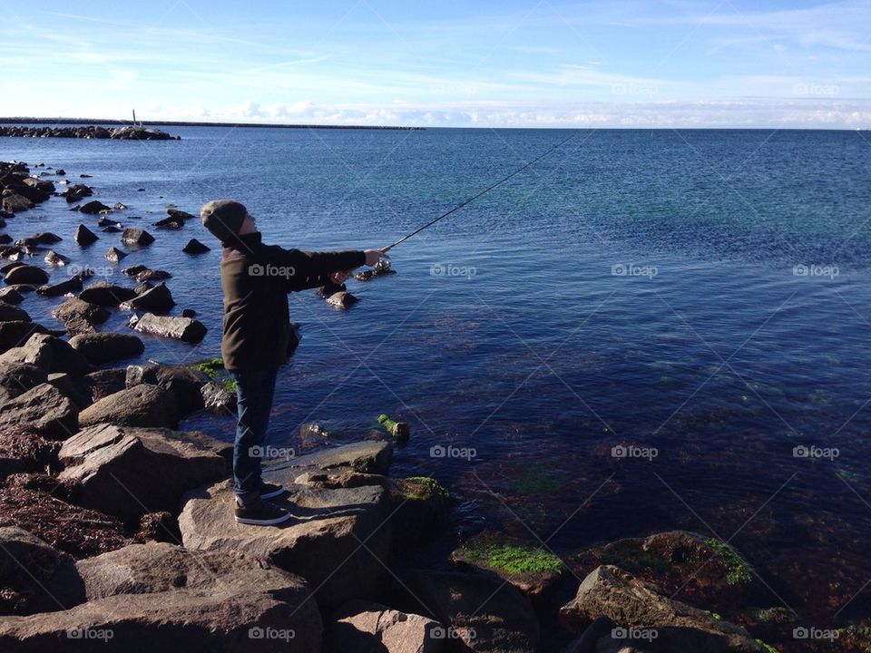 Boy fishing