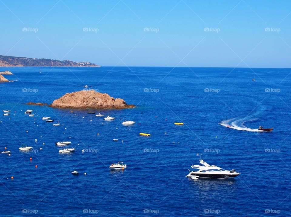boats and yachts at sea