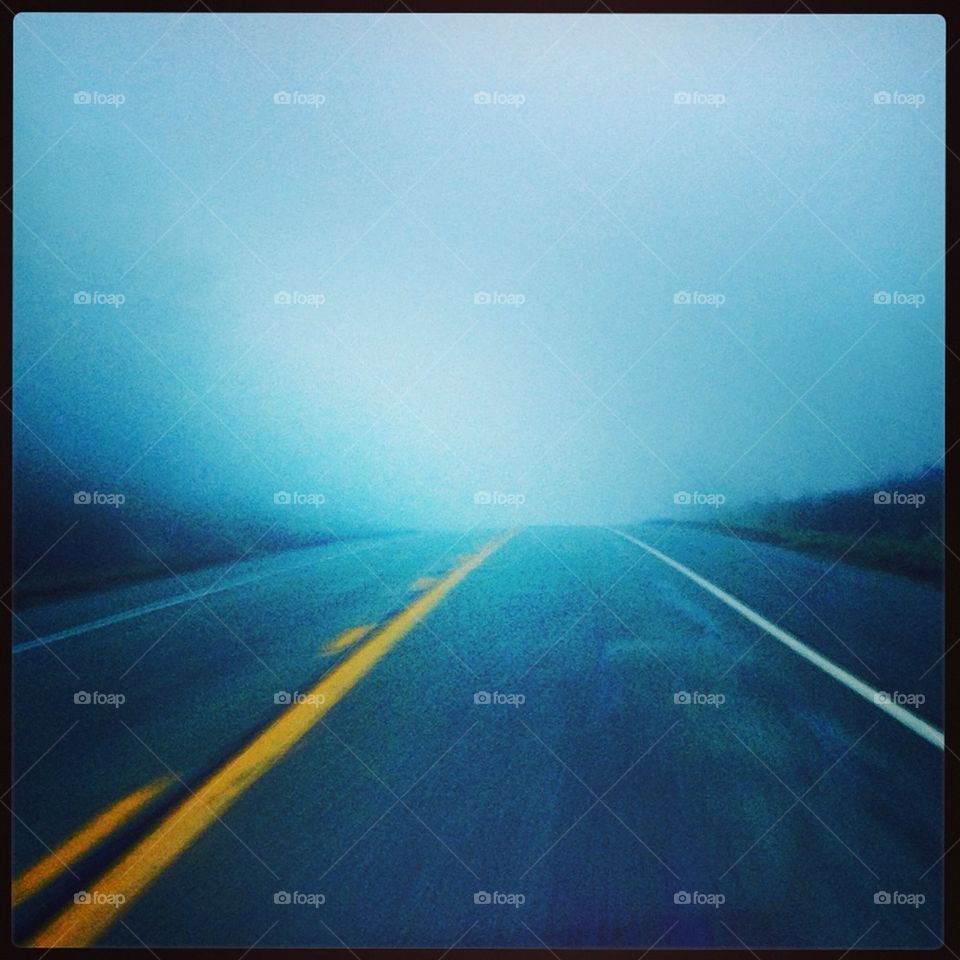 Foggy highway Iowa