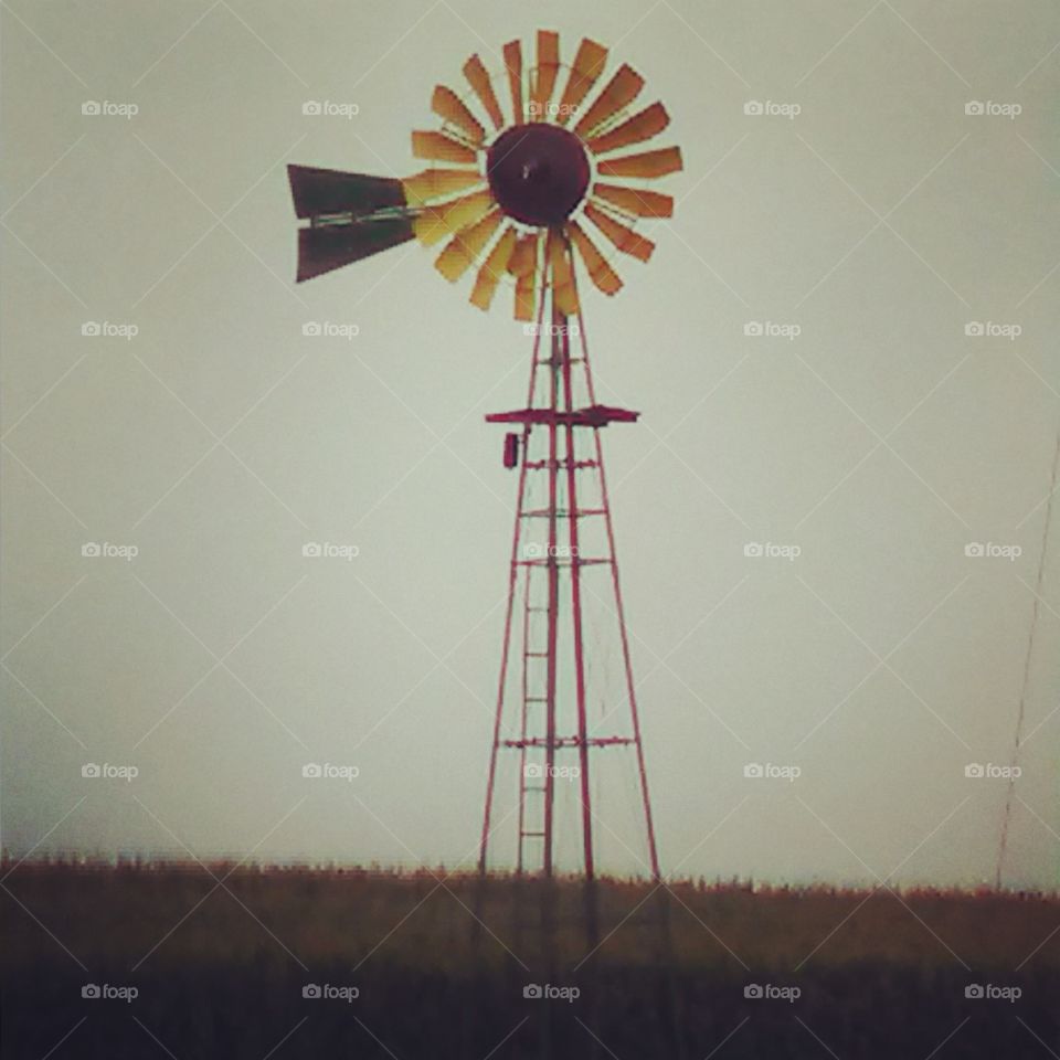 sunflower windmill. windmill we passed on drive to Kansas
