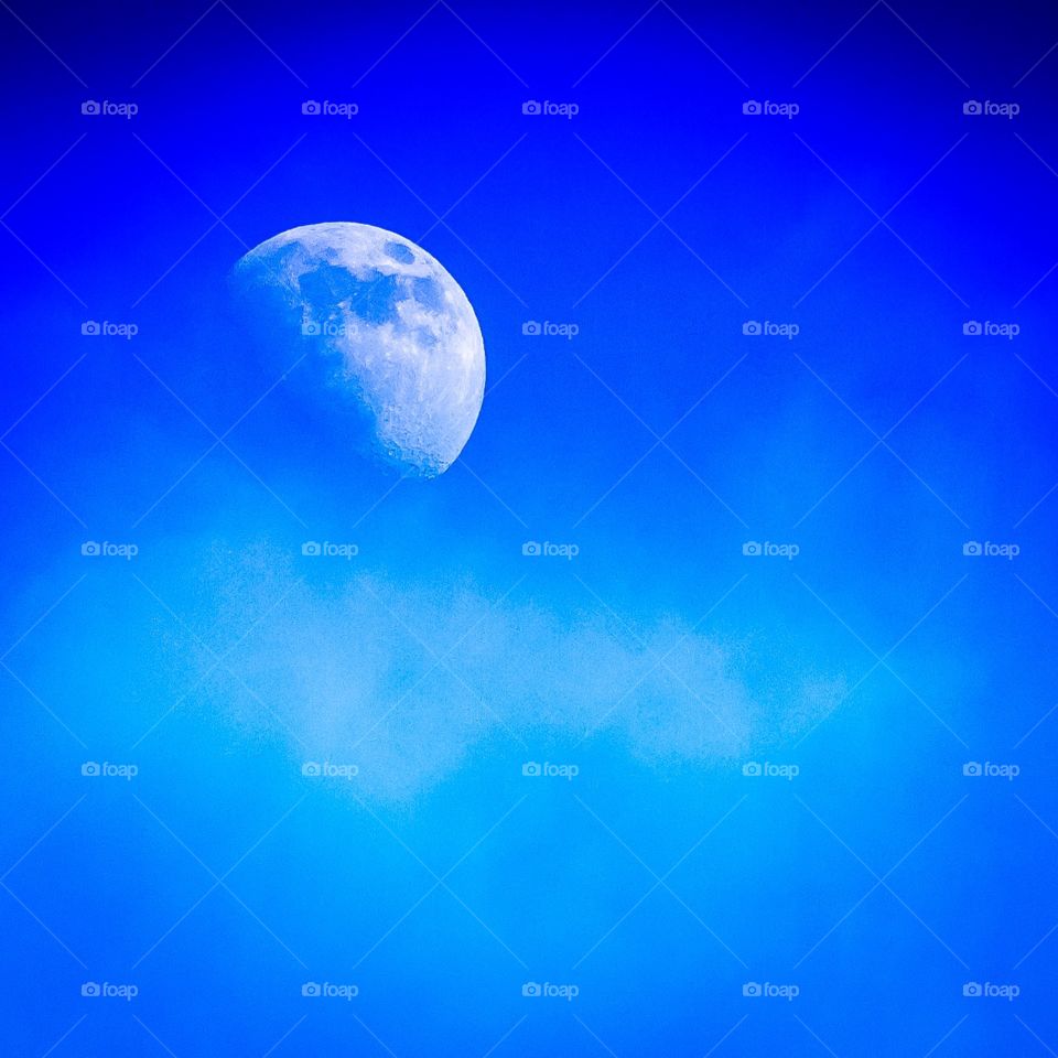 Early evening moon. 