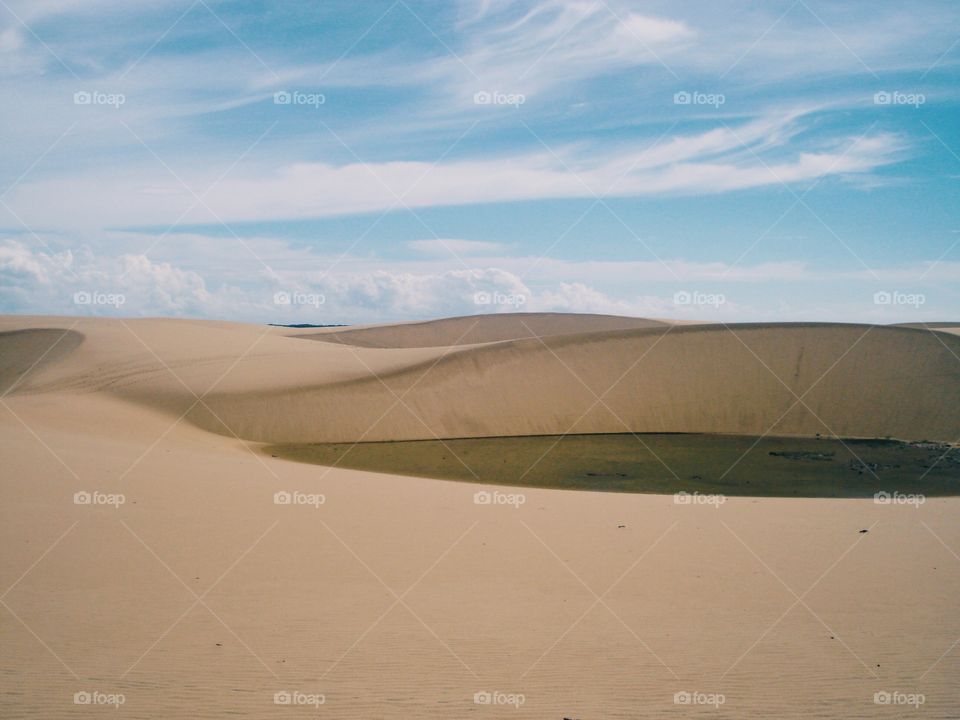 Water in sand dunes