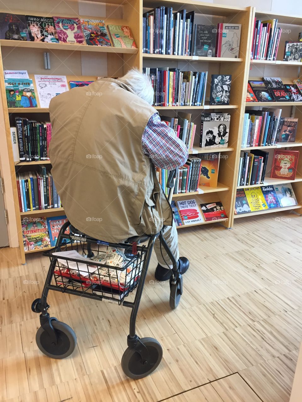 Old man at the library
