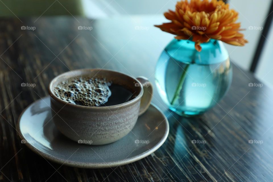 Coffee on tabletop 