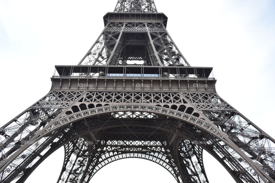 Eiffel Tower view from standing below