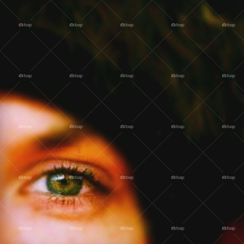 One green eye