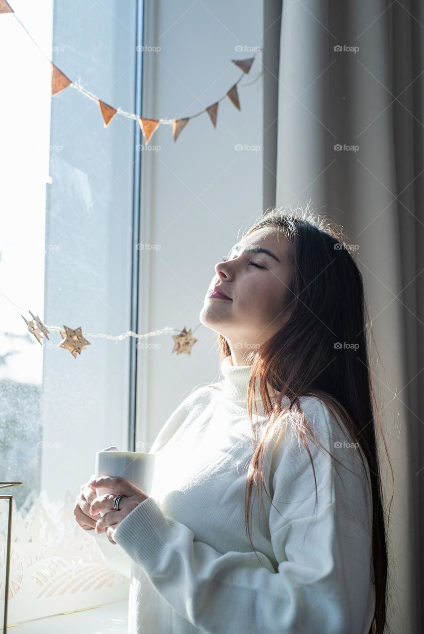 woman and window