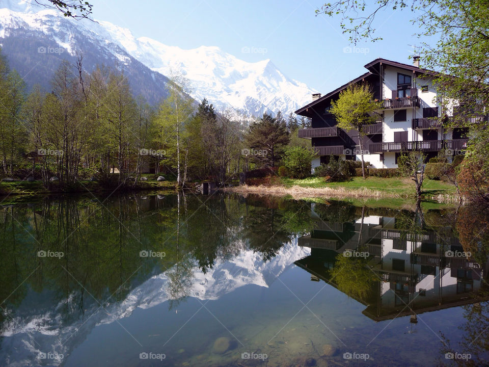 snow lake reflection france by ijbailey
