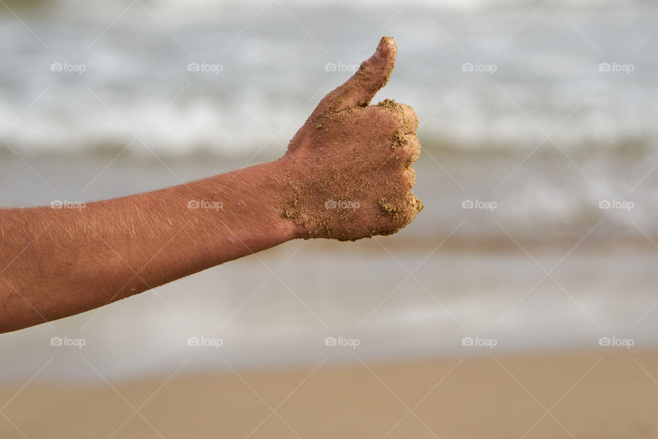 OK manchado de arena de la playa 