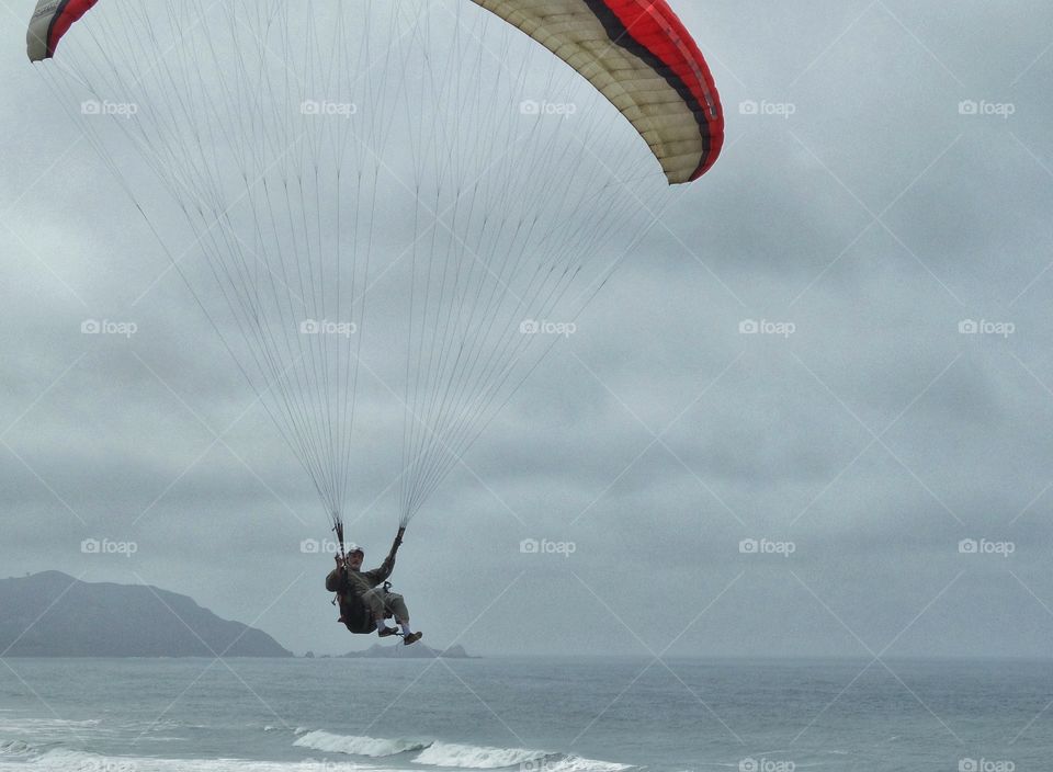 Parachute On California Coast