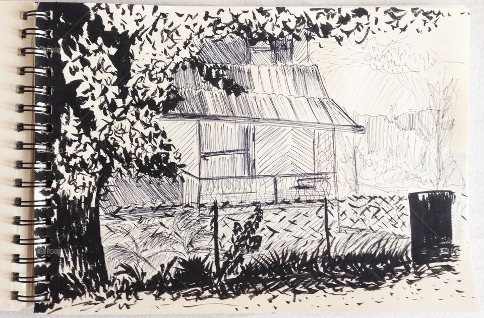 Sketch country house