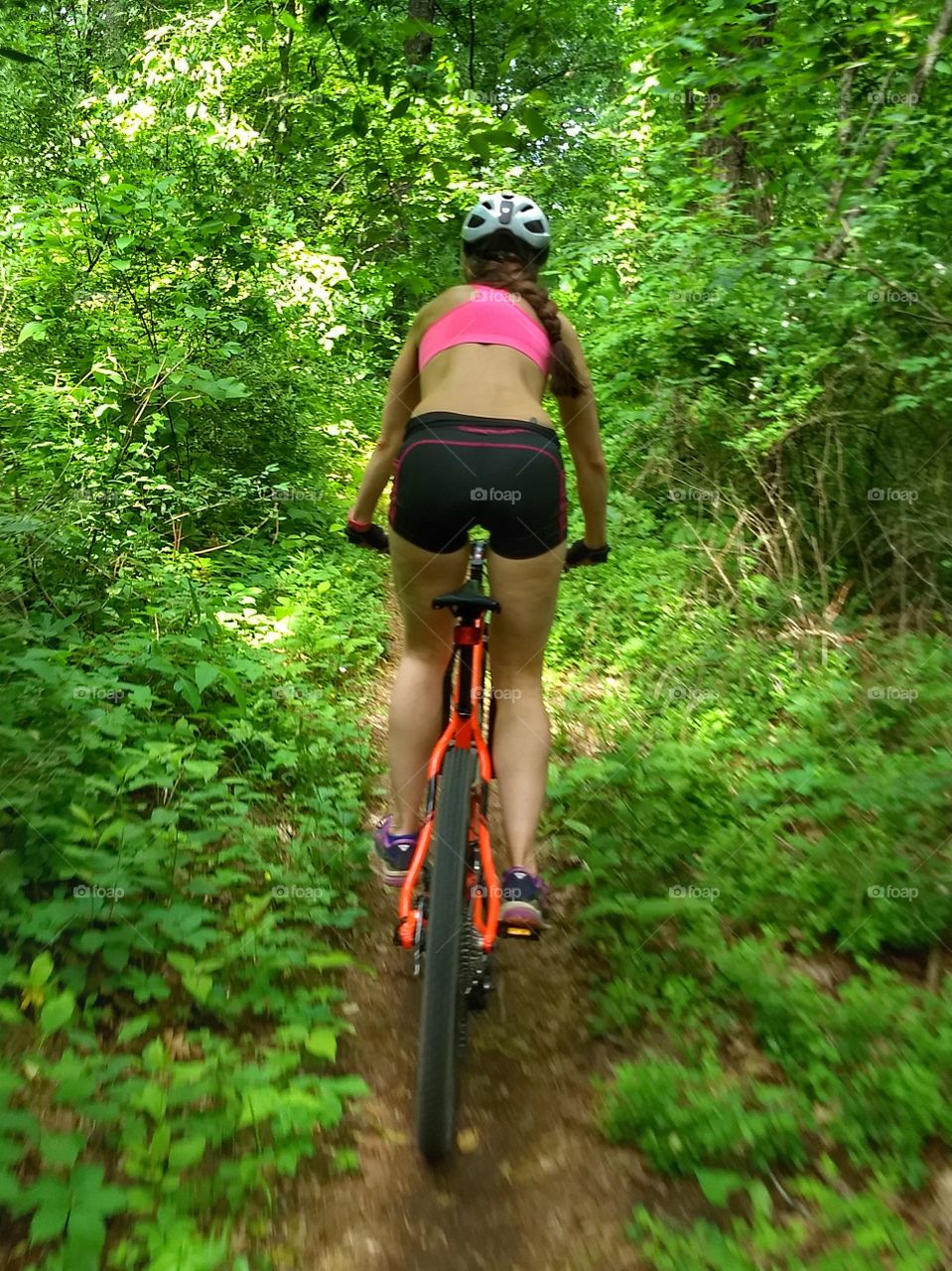 nice view on trail mountain biking