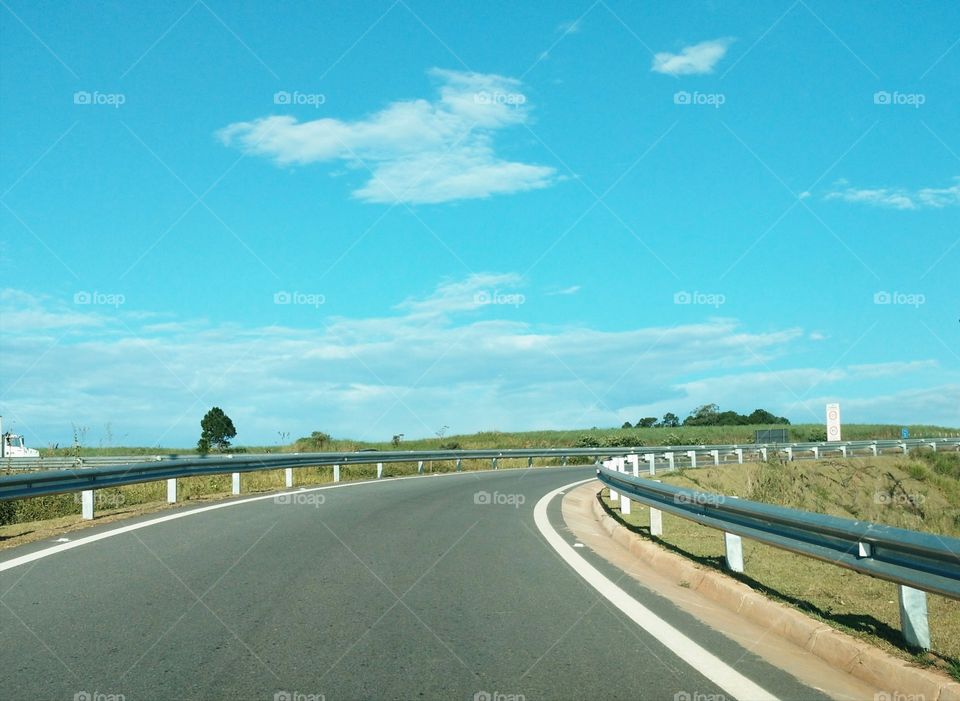 The curve of the road