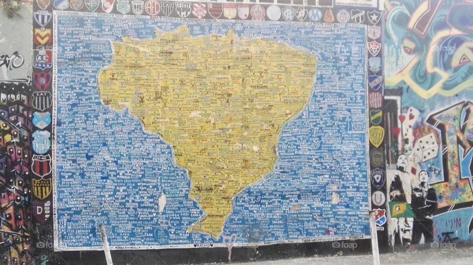 Street art . Drawing with names