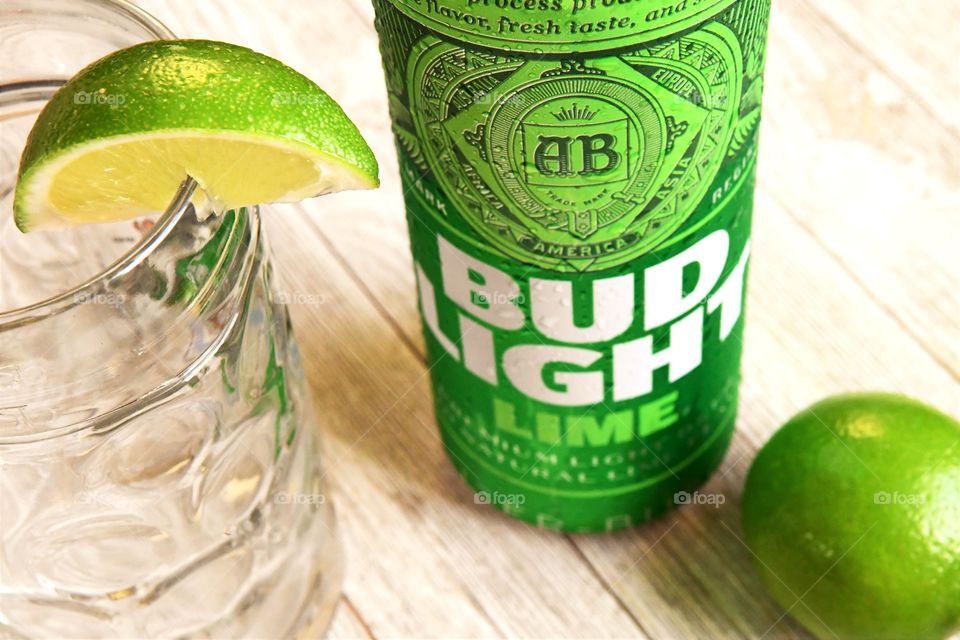 Chilled Bud Light Lime beer